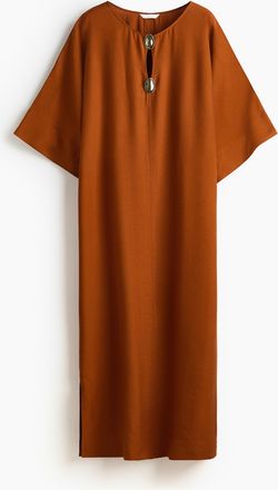 H&M Langes Kaftankleid - Rostbraun