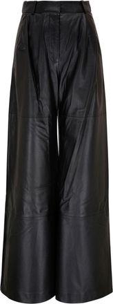 Zimmermann Luminosity wide-leg leather trousers - women - Lamb Skin - 1 - Black
