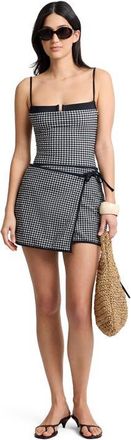 Onia Mini Wrap Skirt in Black/white at Nordstrom, Size X-Large