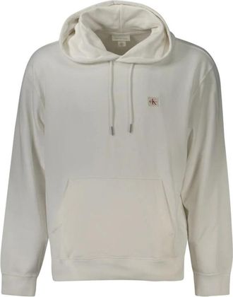 Calvin Klein Katoenen Sweater - Heren - Hoodies - Wit - M - Katoen - Hoodies & sweatvesten