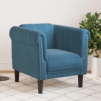 vidaXL Sill&oacute;n De Terciopelo Azul Vidaxl
