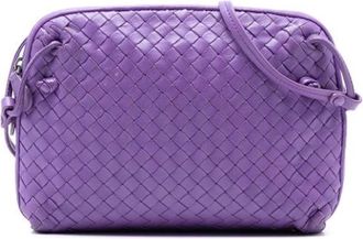 Bottega Veneta Pre-owned Cross Body Bags, female, Purple, Size: ONE SIZE Pre-owned Leather Shoulder Bag