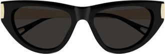 Chlo&eacute; Holly Cat-eye Zonnebril - unisex - Zonnebrillen - Zwart - 54 MM - Nylon - Accessoires