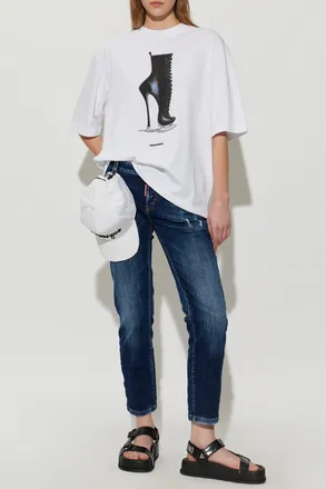 Dsquared2 T-shirt With Print, Womens, White