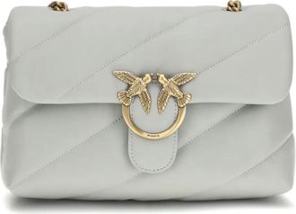Pinko Love quilted bird-hardware shoulder bag - women - Polyurethane/Polyamide/Lambskin - OS - Grey