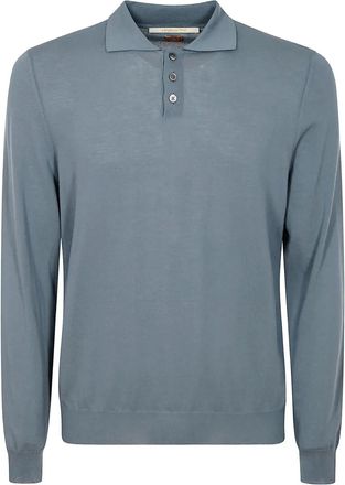 Alpha Industries Poloshirt met lange mouwen en knoop - Grijs