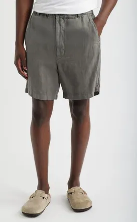 Madewell Pull-On Linen Shorts in Stormy Spruce at Nordstrom, Size Xx-Large