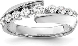 Diamond2Deal 14k White Gold Lab Grown Diamond Wedding Band Ring 1/2Ct Clarity- VS Color- G-H
