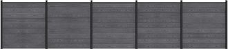 vidaXL Conjunto De Valla 5 Uds. 872 X 186 Cm Wpc Y Aluminio Gris Vidaxl