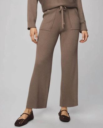 Splendid Georgie Cashblend Rib Pants In Cedar Brown