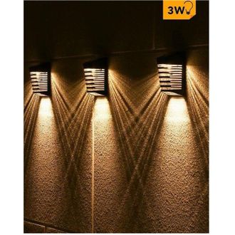 Trade Shop Trade Shop Traesio - Trade Shop - 3watt Led Recarical Applique Con Solare Pannel Ip65 Luce 3000k 6500k Yh0614