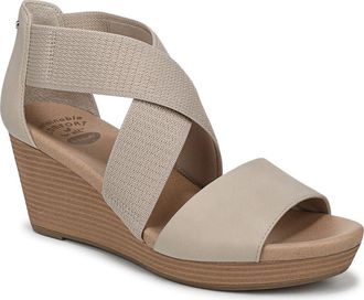 Dr. Scholls Barton Band Wedge Sandal in Grey Faux Leather at Nordstrom Rack, Size 6.5