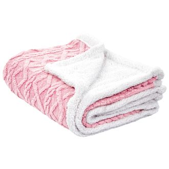 Beliani Beliani - Manta Colcha Moderna Cubrecama Poli&eacute;ster 150 X 200 Cm Rosa Honeycomb