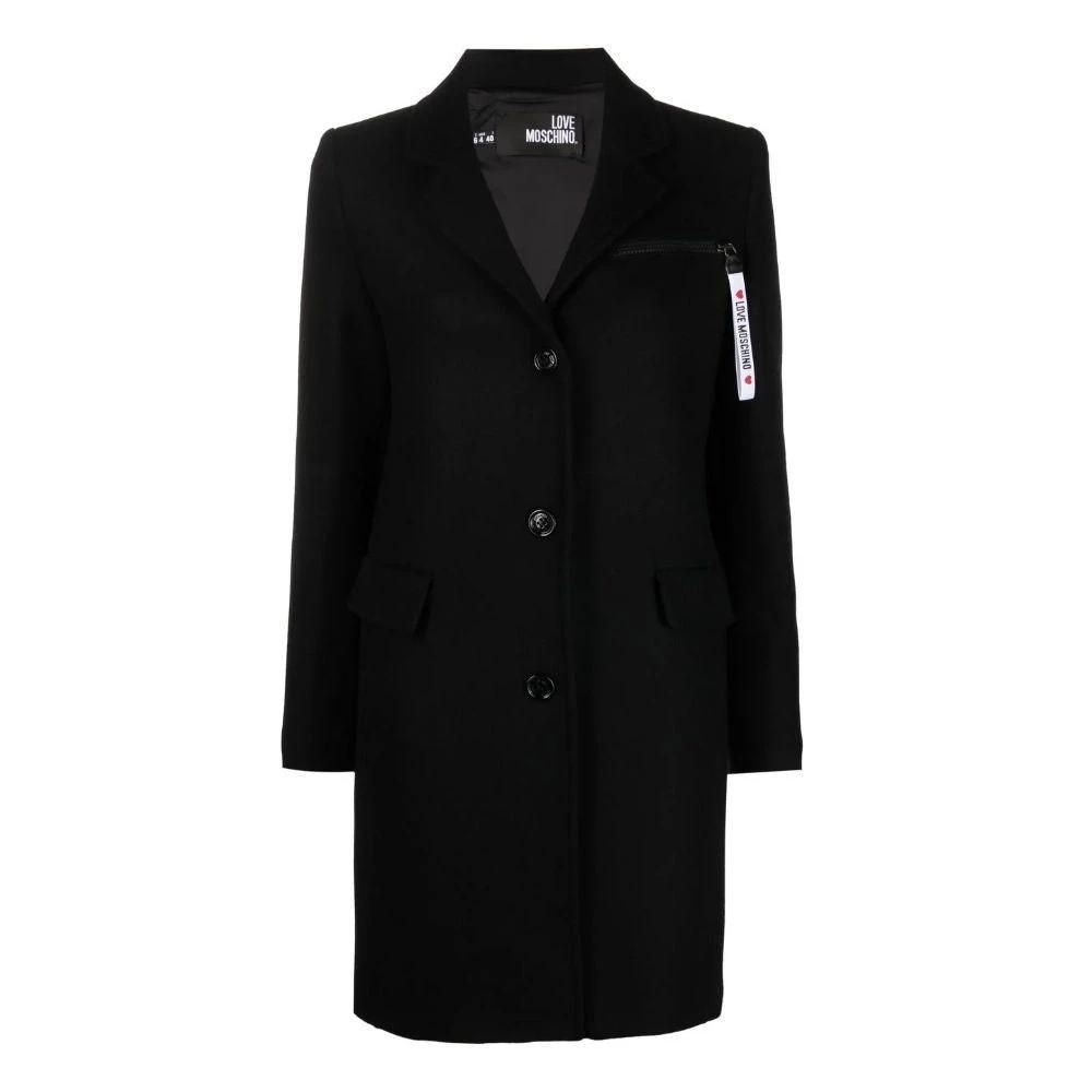 Love Moschino Femme, Manteaux, Noir, Taille: 36 FR Wool Coat