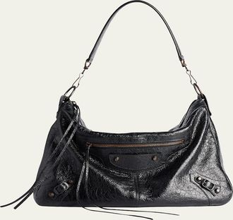 Balenciaga Mens Le City Medium Leather Moto Bag