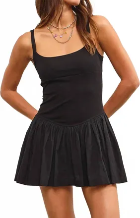 Mustard Seed Demi Basque Waist Skort Dress In Black