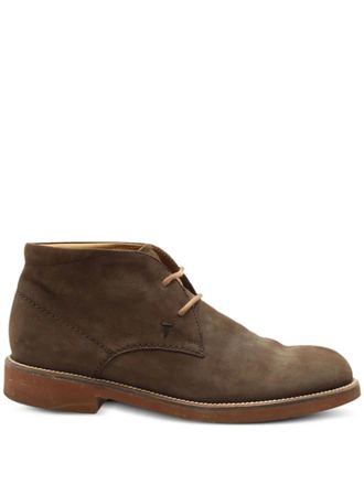 Tod's suede lace-up boots - men - Suede/Rubber/Calf Leather - 5.5 - Brown