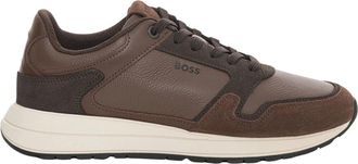 HUGO BOSS Vinston Runn Sneaker - Heren - Sneakers - Bruin - 40 EU - Leer - Schoenen