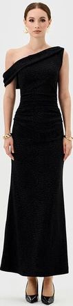 Bariano Thaliah Drape Off Shoulder Maxi in Black at Nordstrom, Size 8