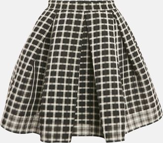 Maje Black Carreaux Synthetic Pleated Jungle Skirt