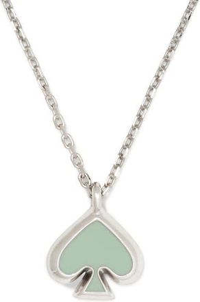 Kate Spade New York mini spade pendant necklace in Green/Silver at Nordstrom