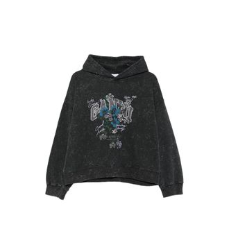 Ganni Graphic-print Acid-wash Hoodie