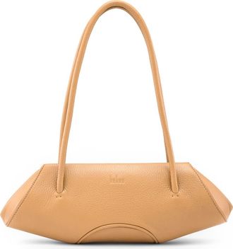 Behno Mini Elizabeth Baguette Pebble Leather Shoulder Bag in Peach at Nordstrom