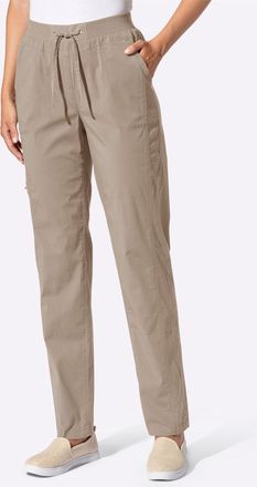 Casual Looks Schlupfhose CASUAL LOOKS, Damen, Gr. 19, Kurzgr&ouml;ssen, sesam, 98% Baumwolle, 2% Elasthan, unifarben, Hosen Schlupfhose