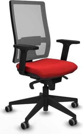 Piqueras y Crespo Piqueras Y Crespo - Horna sincro malla gris similpiel rojo brazos 2D base piramidal ruedas 65mm engomadas