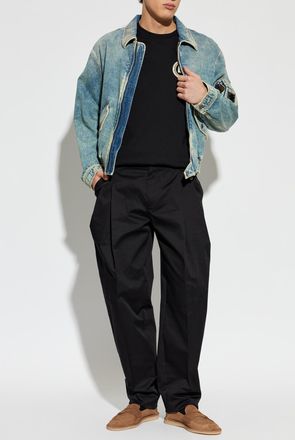 Dolce & Gabbana T-shirt With Logo Patch, Mens, Black