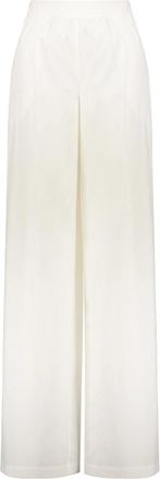 Moschino Elegante broek met hoge taille - Dames - Wijde Broeken - Wit - S - Katoen - Broeken