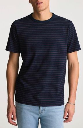 Mavi Regular Fit Stripe Cotton T-Shirt in Indigo Stripe at Nordstrom, Size X-Large