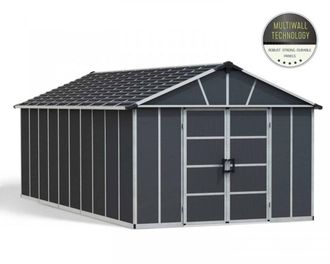 Palram Yukon 11X21.3 Shed + Floor Wpc - L643 x W332 x H252 - Dark Grey