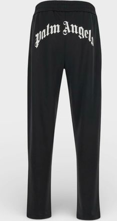 Palm Angels Mens Palm Angels Curved Logo Track Pants Black - Size: 33/32/32