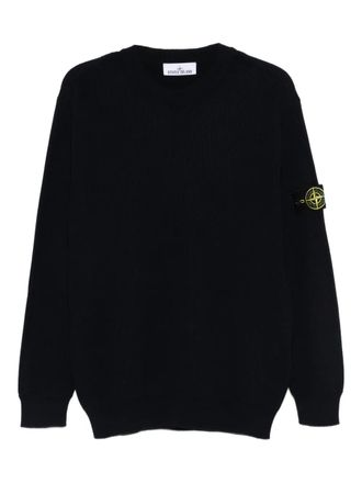 Stone Island ribbed patch sweater - Blu