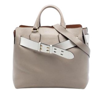 Burberry Pre-owned Marais Belt Satchel - Dames - Vintage Handtas - Grijs - ONE Size - Leer - Vintage