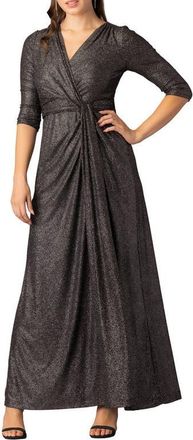 Kiyonna Romanced by Moonlight Evening Gown in Silver Starlight at Nordstrom, Size X-Large