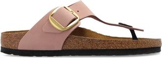 Birkenstock Gizeh Big Buckle Slippers - Dames - Slippers - Roze - 39 EU - Leer - Schoenen