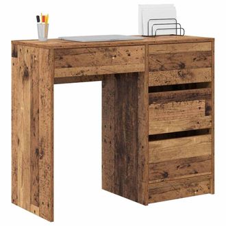 Berkfield Home Old Wood Writing Desk Old wood Engineered Wood Medium in Brown