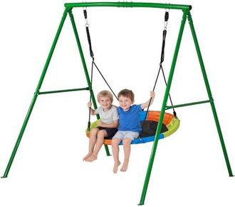 OEM Juego De Columpio Infantil Exterior, 184 X 180 X 181 Cm, Juego De Columpio De Jard&iacute;n Para Ni&ntilde;os, Capacidad De Carga 199,6 Kg, Con Asiento Nido Estacas