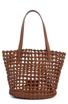Staud Caro Leather Bucket Bag in Tan at Nordstrom