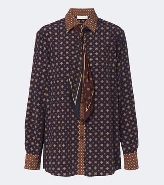 Zimmermann Printed tie-neck blouse