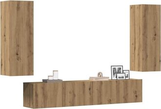 vidaXL Vidaxl - Mobili tv a Parete 4 pz Rovere Artigianale in Legno Multistrato