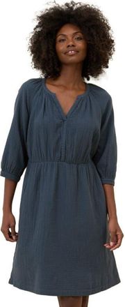Pact Organic Cotton Coastal Double Gauze Peasant Dress in French Navy at Nordstrom, Size Xx-Large