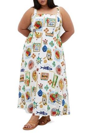 City Chic Capria Print Sleeveless Maxi Dress at Nordstrom Rack, Size 24W