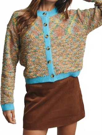 Wishlist Color Blend Button Front Cardigan In Brown