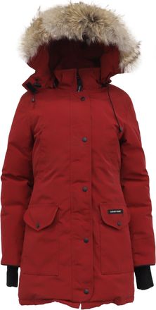 Canada Goose Trillium Fur-Trimmed Parka Jacket in Burgundy Polyester