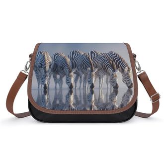 Generic Funny Zebras Drinking Water Fashion Womens Crossbody Bags Novelty Handbag Shoulder Bag Purse