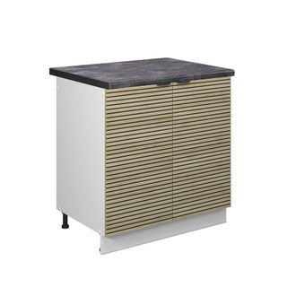 Vicco Armario Bajo Para Fregadero Fame-line, Panel De Roble, 80 Cm, Et Antracita Vicco