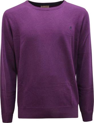 Brooksfield Wollen Trui Paarse Italiaanse Stijl - Heren - Ronde hals truien - Paars - XL - Wol - Truien & Vesten